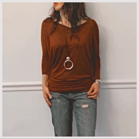 ✨LAST ONE ✨Rust dolman sleeves top - Picture 8 of 8